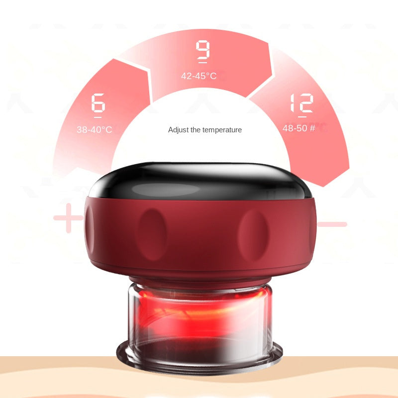 Smart Vacuum Cupping and Gua Sha Device, Electric Breathable Heating Gua Sha Tool, Meridian Therapy Massage Instrument, Suction Gua Sha Machine