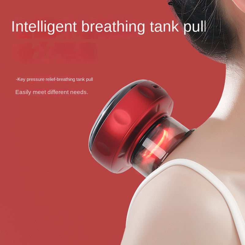 Smart Vacuum Cupping and Gua Sha Device, Electric Breathable Heating Gua Sha Tool, Meridian Therapy Massage Instrument, Suction Gua Sha Machine